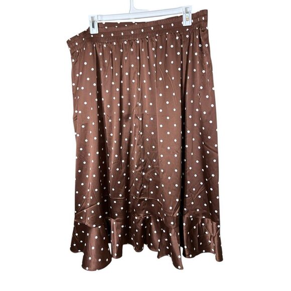 Torrid Brown Polka Dot High Low Ruffle Skirt Size 3X NWT - Picture 4 of 8